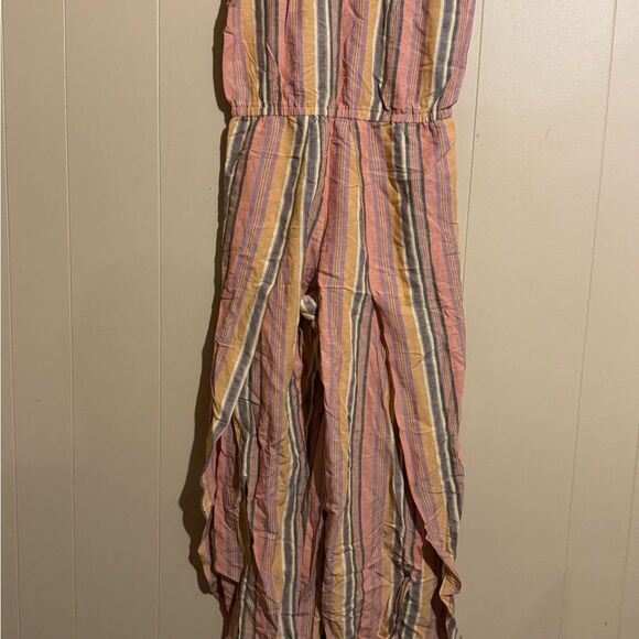 Drew‎ Anthropologie Strapless Striped Jumpsuit Tulip Slit Leg Size M Linen
Blend - Picture 2 of 8